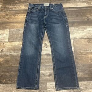 Ariat Men's M7 Slim Fit Straight Leg Jeans 32x30 Blue Denim with Zip Fly